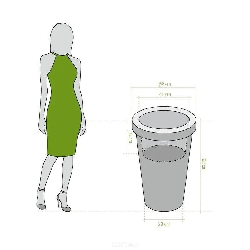 Donica podświetlana Pons 90 cm | światło ciepłe