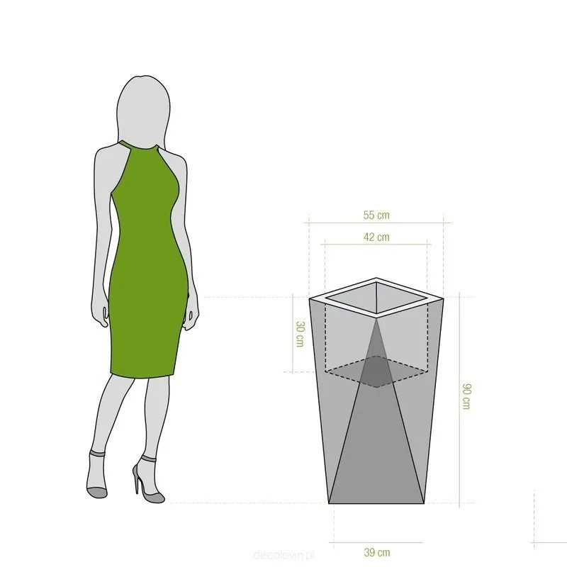 Donica podświetlana Nevis 90 cm | światło ciepłe