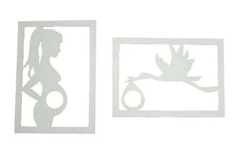 Zestaw dwóch ramek ciążatka + bociek (białe) USG