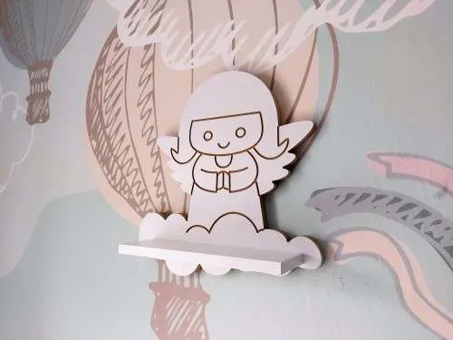 Półka aniołek na chmurce biała