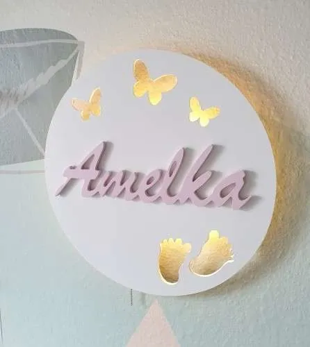 Lampka nocna Tulajka z imieniem