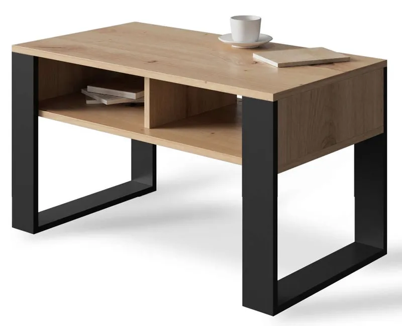Stolik kawowy Artisan czarny ława loft retro