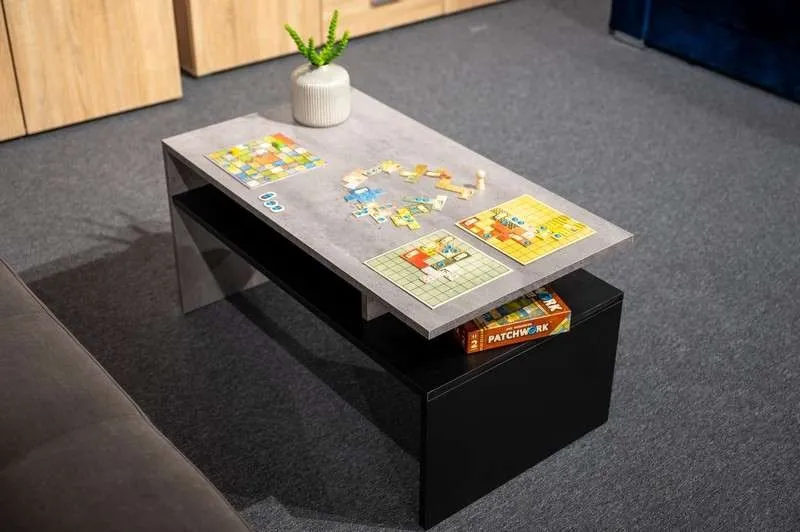 Stolik Trebia Czarny/Beton kawowy Ława Nowoczesny