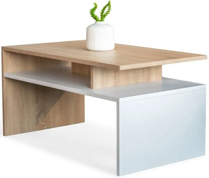 Stolik Trebia Sonoma/Biały kawowy Ława Nowoczesny