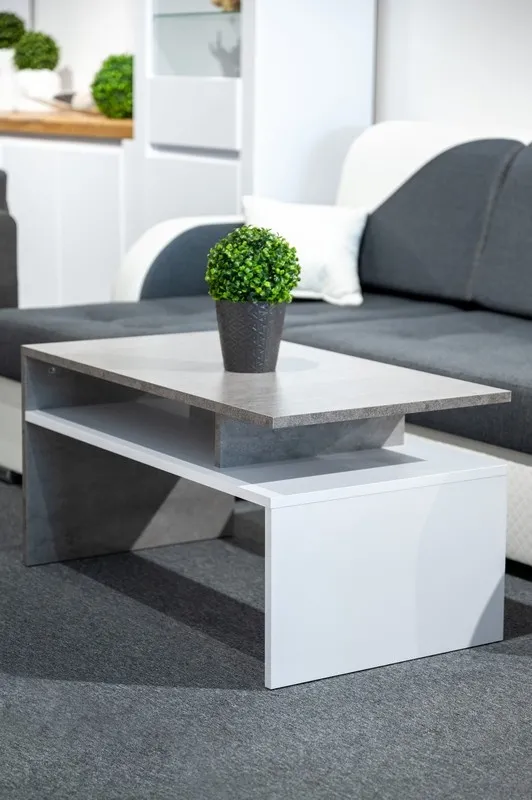 Stolik Trebia Dąb Sonoma kawowy Biały / Beton Ława Nowoczesny