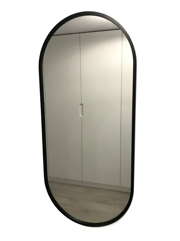 Lustro owalne czarne loft 40x105cm