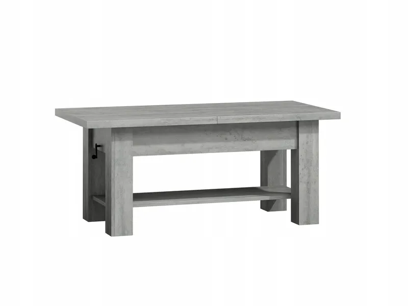 Stolik ława rozkładana, podnoszona z półką BETON