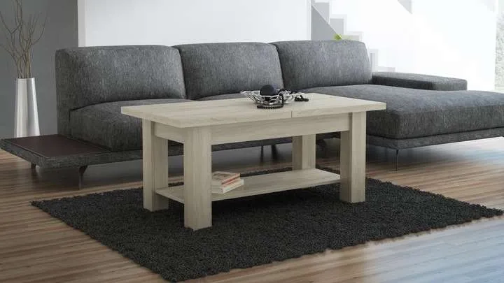 Stolik ława rozkładana z półką DĄB SONOMA