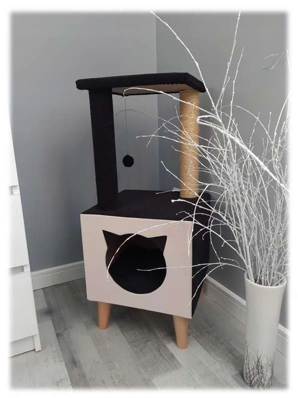 Drapak dla kota CZARNY nogi BUK