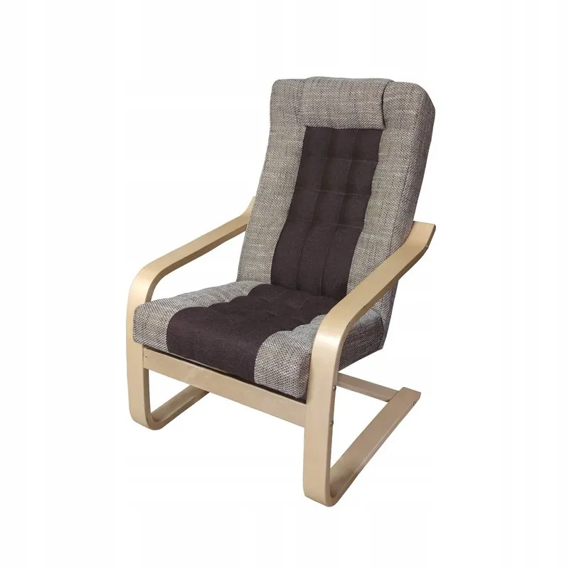 Fotel tradycyjny, stelaż prosty, kolor obicia - odcienie BRĄZU