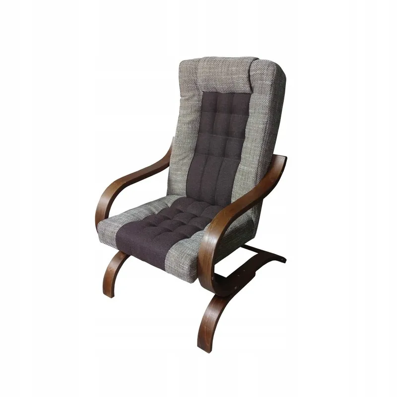 Fotel tradycyjny, stelaż krzyżak, kolor obicia - odcienie BRĄZU,