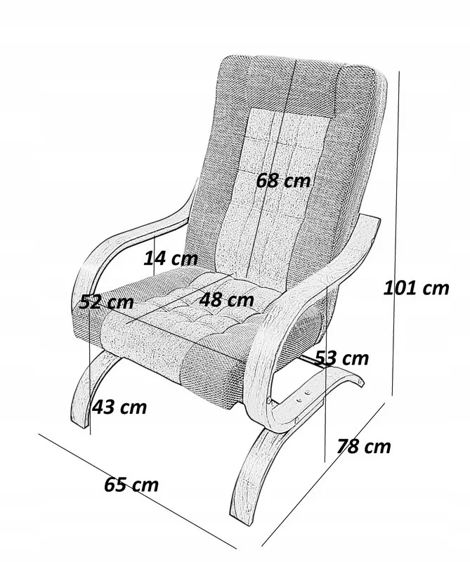 Fotel tradycyjny, stelaż krzyżak, kolor obicia - odcienie SZAROŚCI