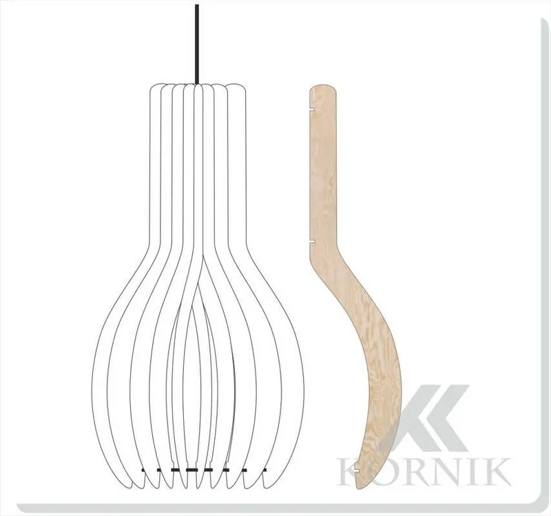 Lampa wisząca drewniana