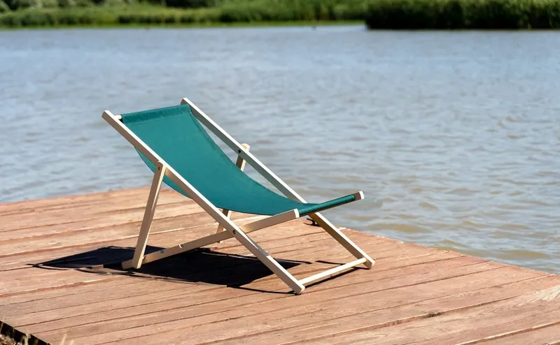 Leżak plażowy/ogrodowy drewniany POMARAŃCZOWY