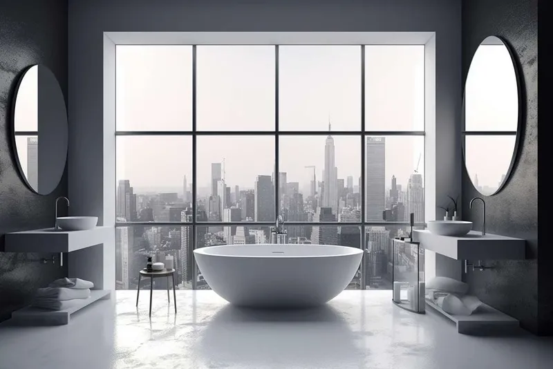 LUSTRO OKRĄGŁE CZARNE LOFT 45 CM