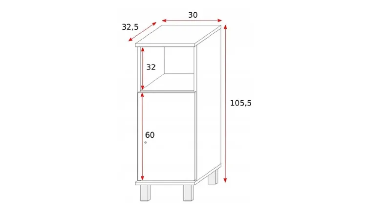 Szafka łazienkowa Dąb Artisan - niska