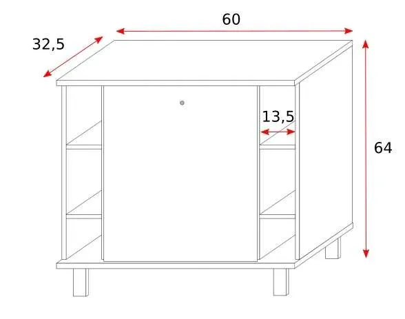 Komoda łazienkowa 60 cm z półkami DĄB SONOMA
