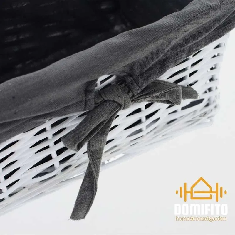 Biały KOSZYK Wiklinowy Kosz ORGANIZER 15x28x17cm