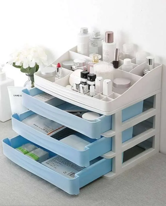 ORGANIZER NA KOSMETYKI Z SZUFLADAMI, BLUE