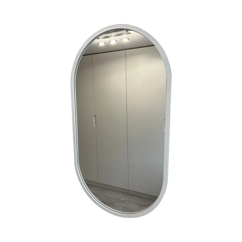 Lustro owalne białe LOFT 40x75 cm