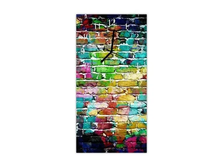 Zegar na szkle ścienny 60x30 cm tęcza