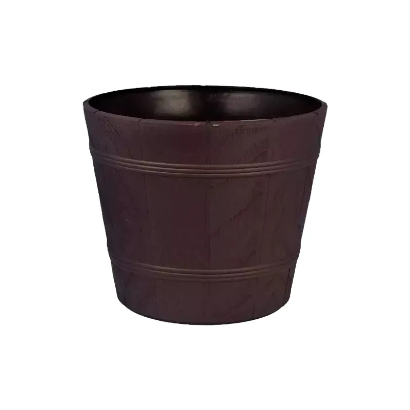 Doniczka drewnopodobna brązowa