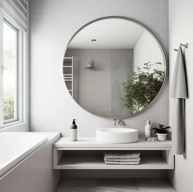 Lustro okrągłe srebrne 50cm LOFT