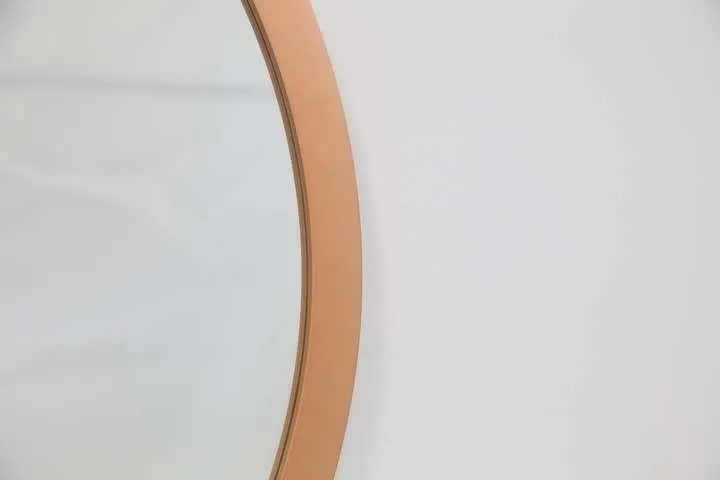 Lustro okrągłe miedziane 70cm rama 4 cm LOFT