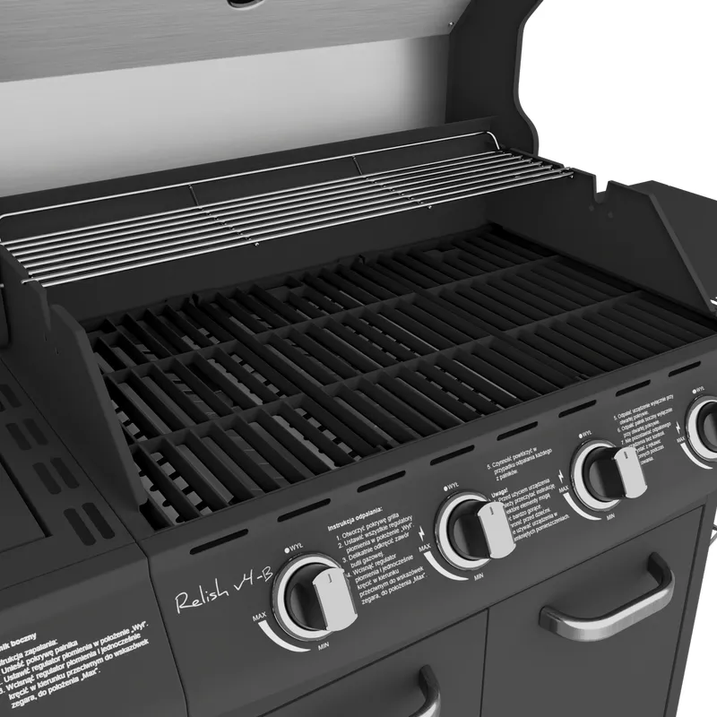 Grill gazowa V4 17,2 KW CZARNY