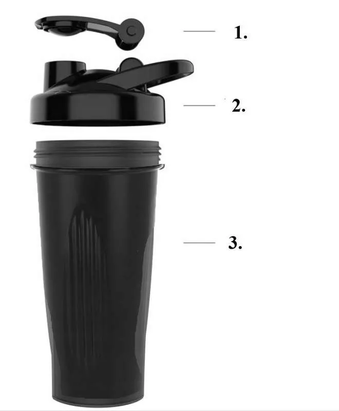 SZCZELNY SHAKER DO ODŻYWEK Białka Szejker 0,6 l