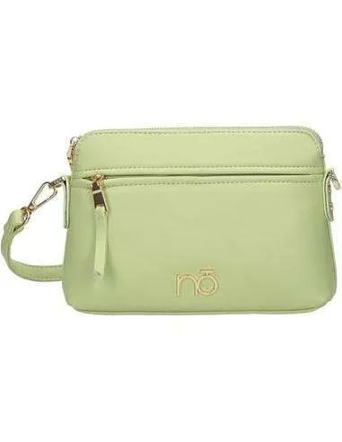Torebka listonoszka jadeitowa z kolorowym paskiem Nobo - zielona