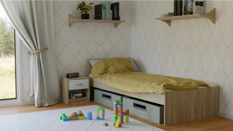 Szafka nocna 28x39,5x41 cm Dąb Sonoma-Biel