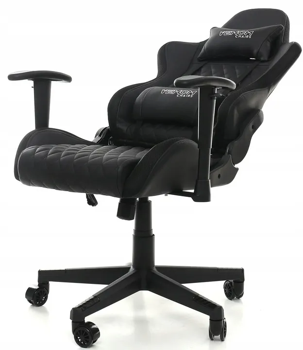 Fotel Gamingowy gracza obrotowy RGB Pilot LED CZARNY