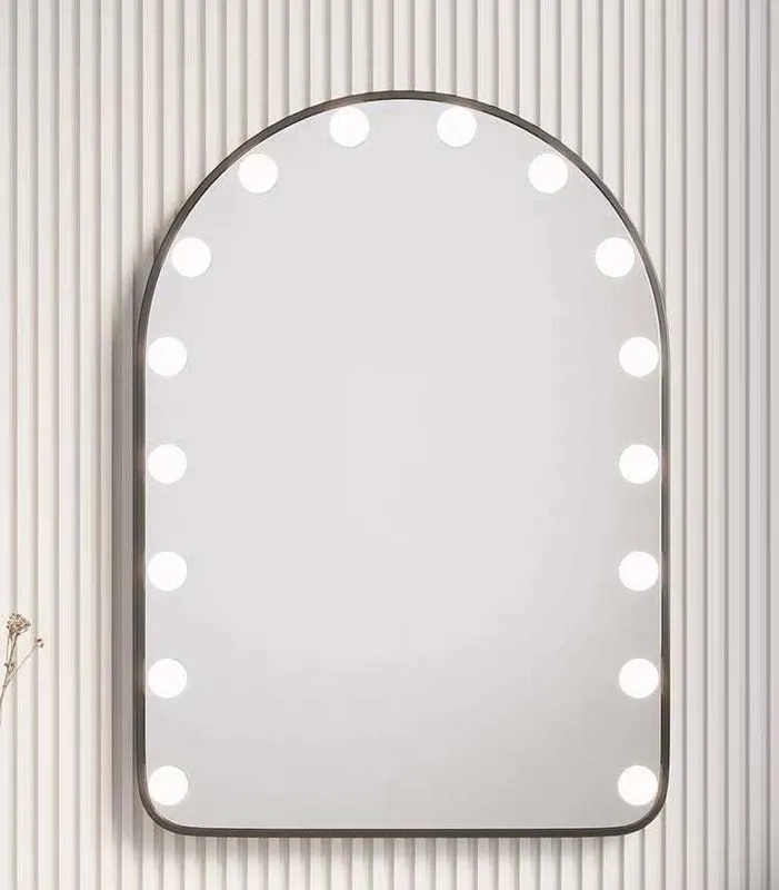 Lustro do makijażu LED w czarnej ramie LOFT 16 DIOD