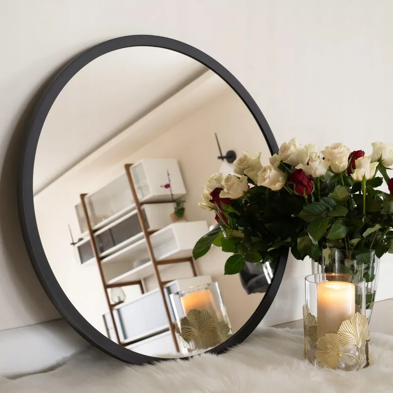 Lustro ścienne 100 cm CZARNE LOFT