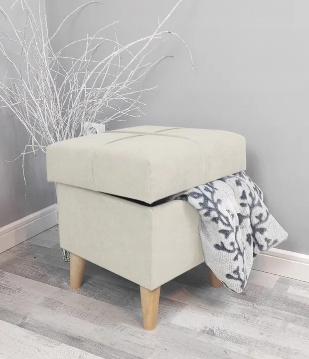 Pufa otwierana - kolor BEŻOWY JASNY