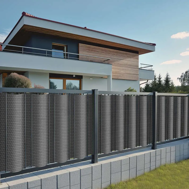 Osłona balkonowa na wymiar. Mata rattanowa dwustronna oczkowana szary RD03