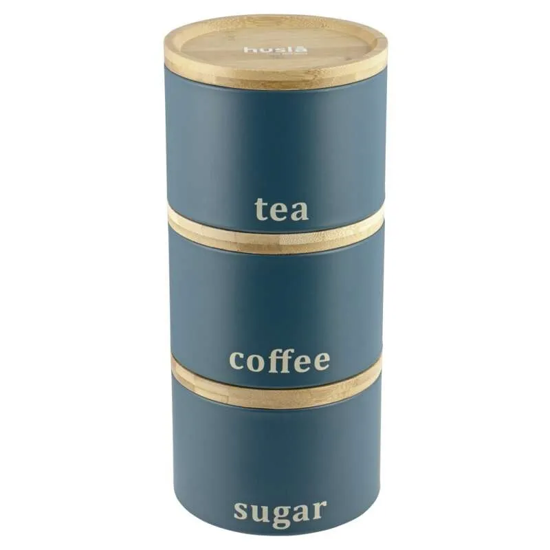 Zestaw 3 pojemników do przechowywania: kawa, herbata, cukier
