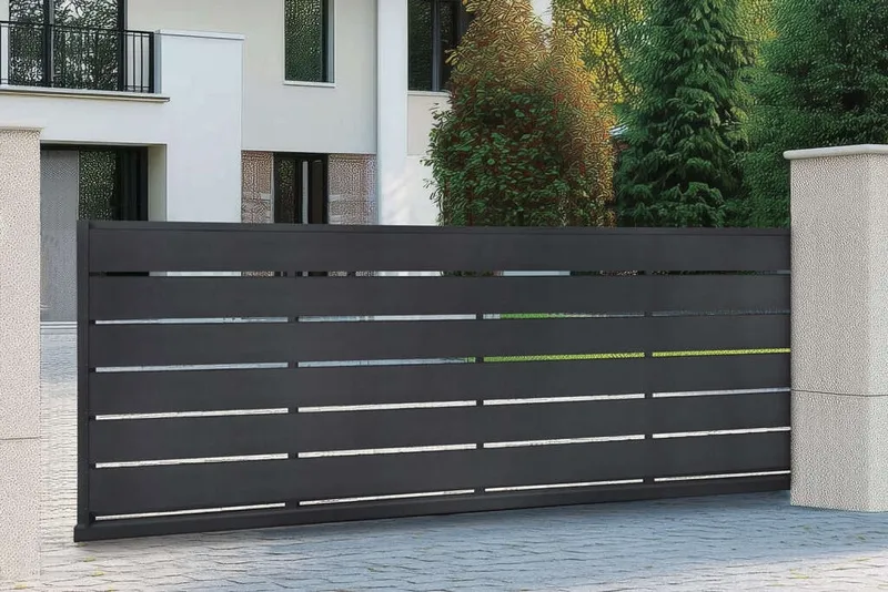 Brama przesuwana wjazdowa pozioma 4x1,5 m RAL 7016 antracyt