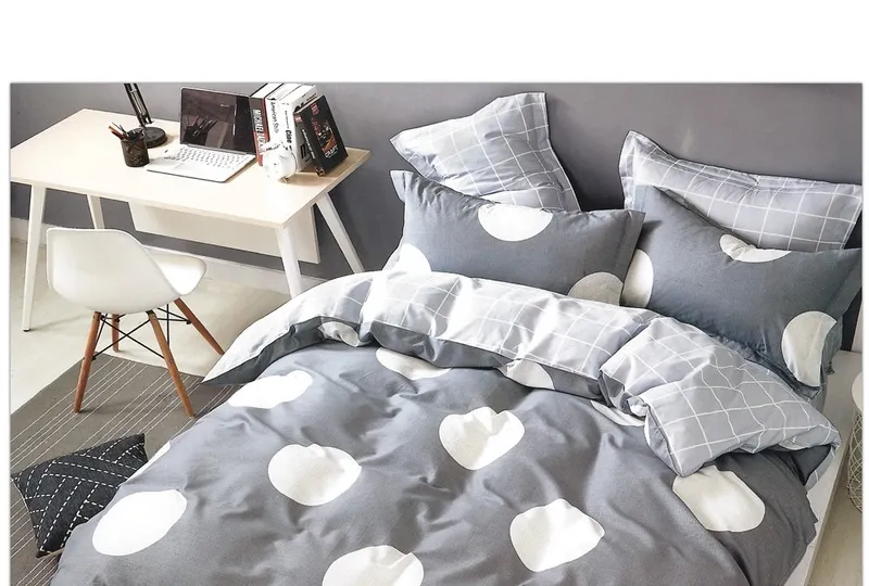 Pościel satyno-bawełna 160/200 Nowoczesne Groszki