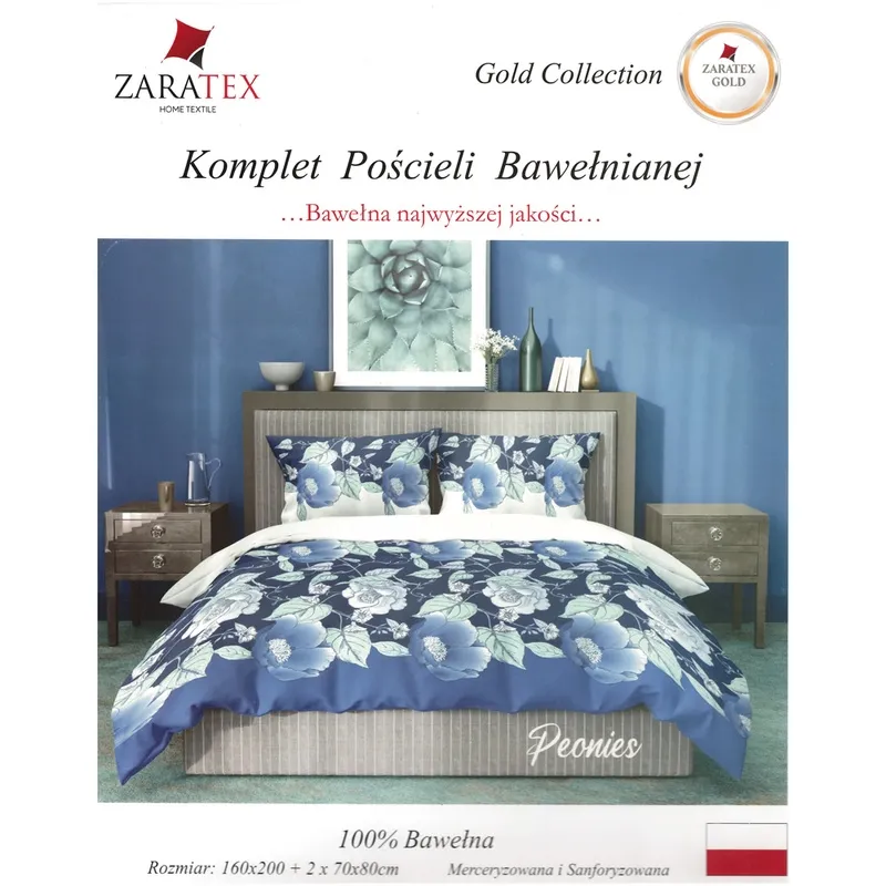 Pościel bawełniana 160/200 PEONIES