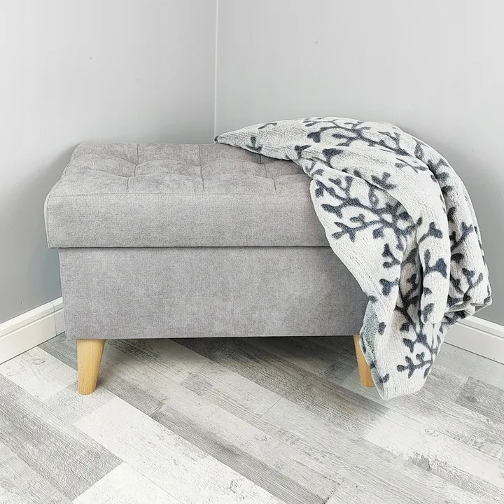 Stylowa pufa otwierana 60 cm SZARA