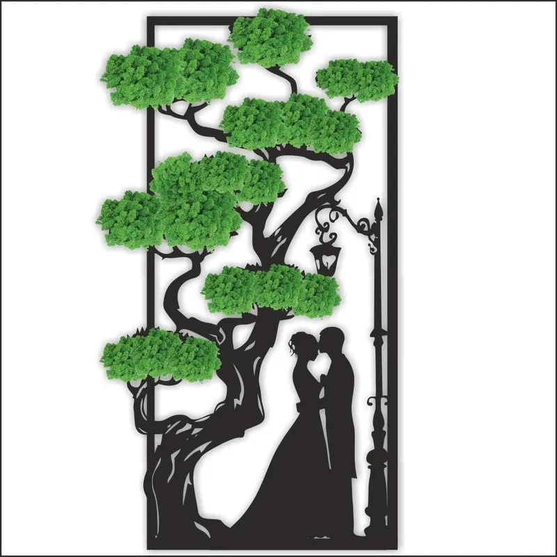 „Miłość pod drzewem” – ekologiczny obraz z mchem i romantycznym motywem