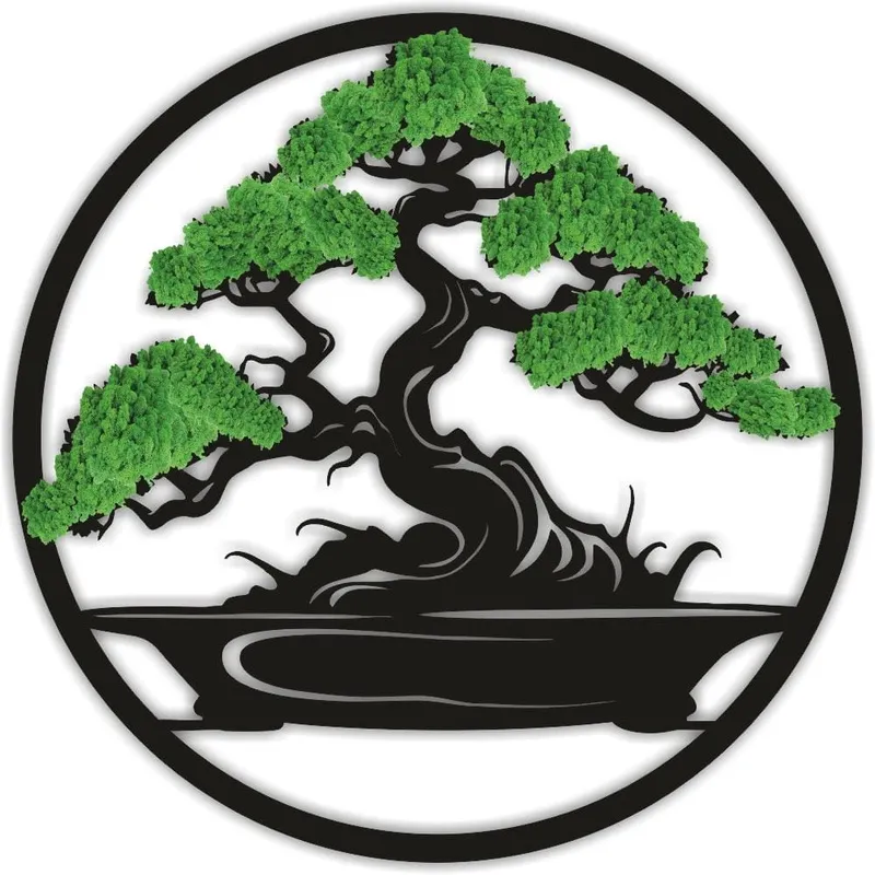 Drzewo Bonsai III– ekologiczny obraz z mchem