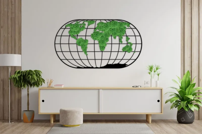 Mapa świta z mchu – ekologiczny obraz z mchem