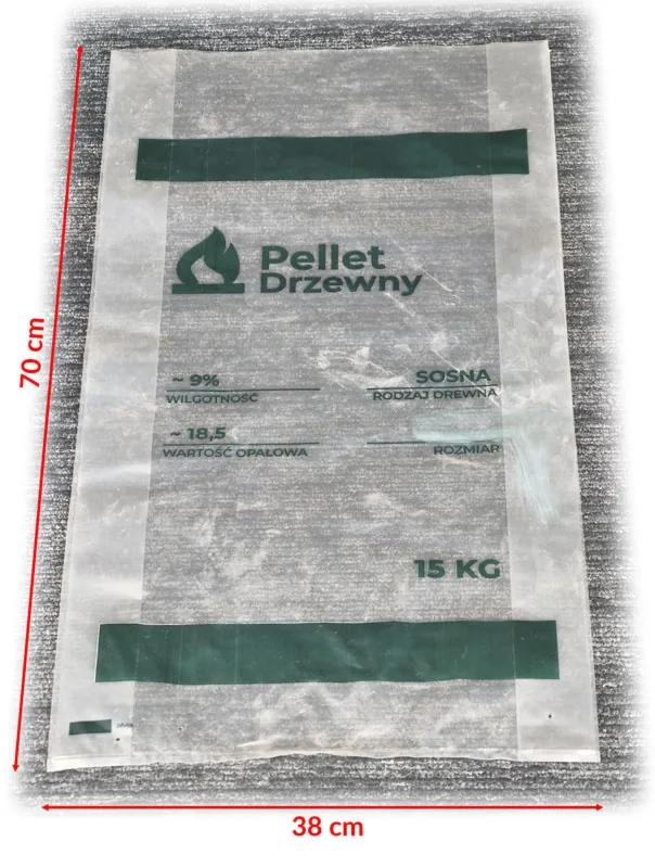 Mocne worki foliowe do pelletu 38x70 cm, 0,06 mm – pakiet 200 sztuk