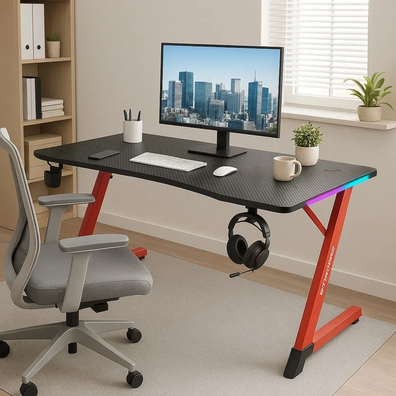 Biurko Gamingowe czarno-czerwone