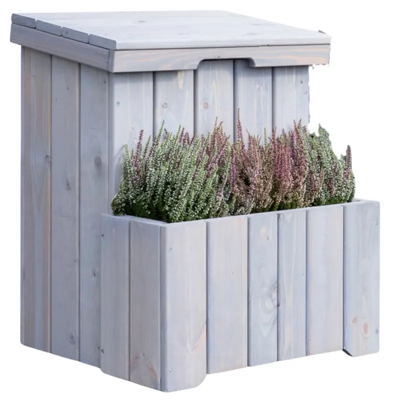 Skrzynia ogrodowa z donicą drewnianą – 56 × 50 × 70 cm