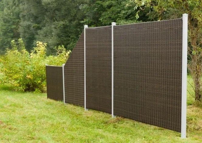 Płot panelowy dwustronny 90x90 Brąz orzechowy