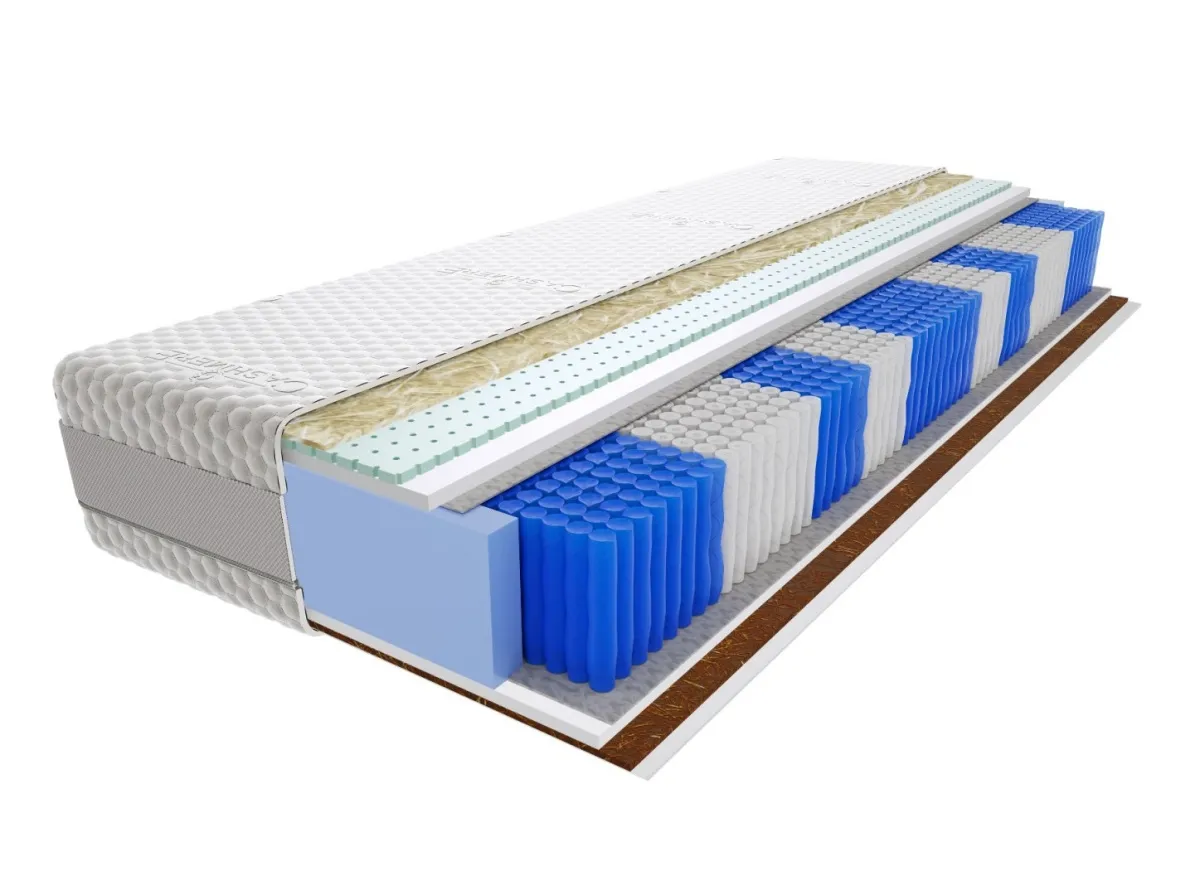 Materac Jamala Multipocket 125x140 cm Średnio / Twardy Lateksowy Kokos